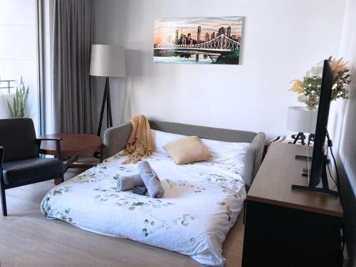 Ένα ή περισσότερα κρεβάτια σε δωμάτιο στο City Centre Comfort, Style and Convenience