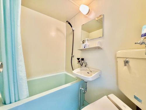 a bathroom with a bath tub and a sink at Hotel Sol at Lake Toya in Lake Toya