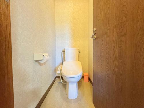 a bathroom with a white toilet in a room at Hotel Sol at Lake Toya in Lake Toya