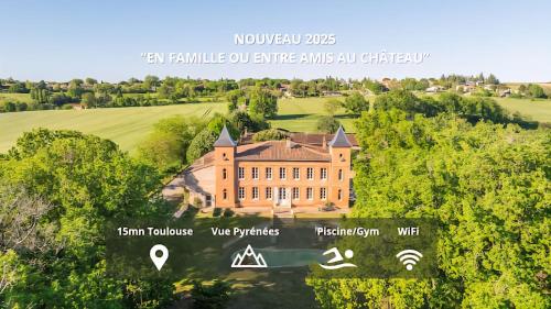 Château La Bordette 15mn Toulouse Vue Pyrénées, Piscine