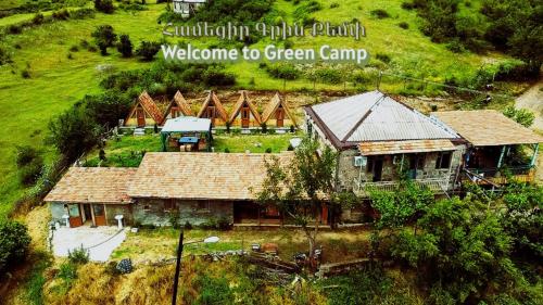 an overhead view of a group of houses on a hill at Green Camp eco-rural and civil society tourism center in Pokr Ayrum