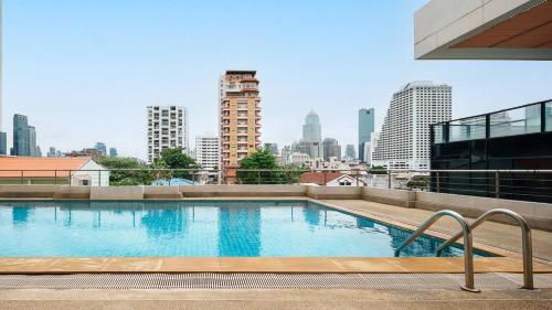 Πισίνα στο ή κοντά στο King Bed, Park, BTS 5min | Free Parking, Fast WiFi