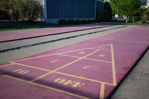 a drawing on the floor of a tennis court at The Jackrabbit - 3 Summer Village in Cherry Valley