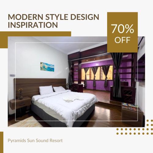 Postel nebo postele na pokoji v ubytování Pyramids Sun Sound Resort