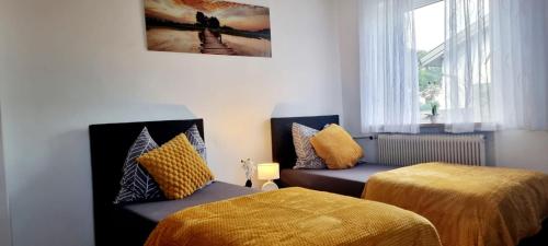 Postel nebo postele na pokoji v ubytování 3-room apartment Linz