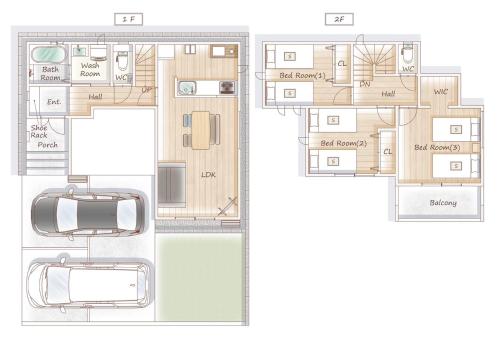 a drawing of a floor plan of a house at IBUNOYA Yaese in Yaese