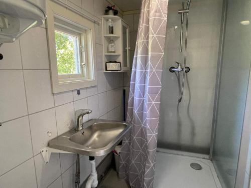 a bathroom with a sink and a shower at 4 person holiday home in SENOREN in Möcklö