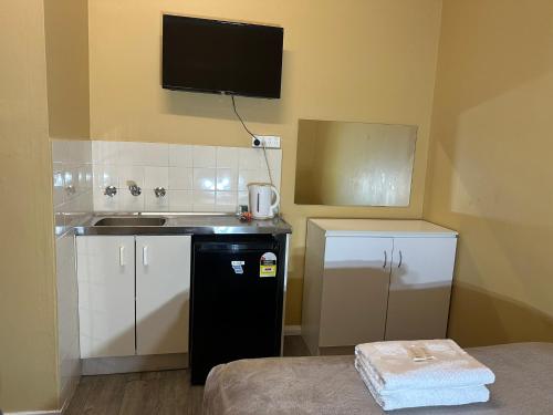 Kuchyň nebo kuchyňský kout v ubytování Central Private Hotel