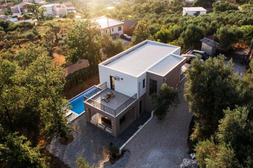 an aerial view of a house with a swimming pool at Villa Amara in Bar