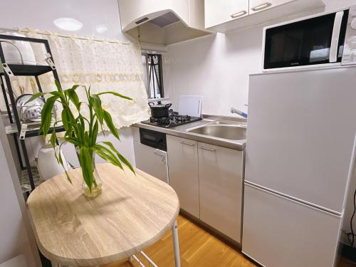 Η κουζίνα ή μικρή κουζίνα στο AprilHouse池袋2F Beds available for 1-3 guests