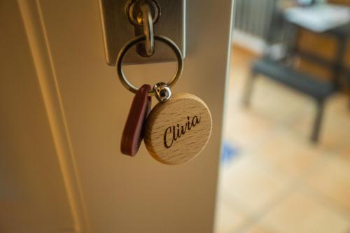 a key chain with the word entry on a door at B&b Rosaria sea view in Vietri sul Mare