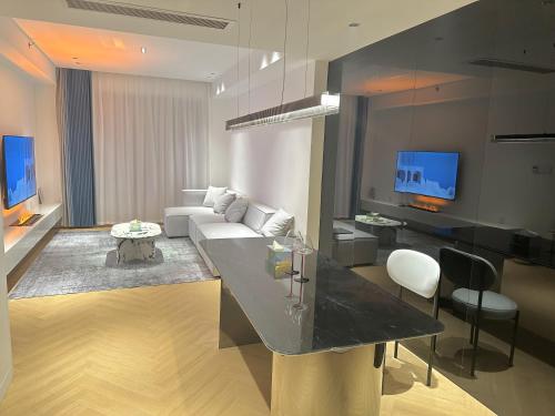 TV a/nebo společenská místnost v ubytování ZHome-Count luxury apartment
