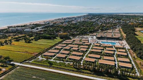 an aerial view of a large park next to the beach at Lino delle Fate Eco Resort in Bibione