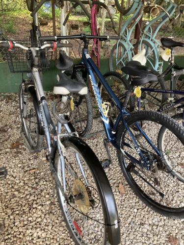 two bikes are parked next to each other at Samara Beach Las Palmeras Condo with Ocean view in Sámara