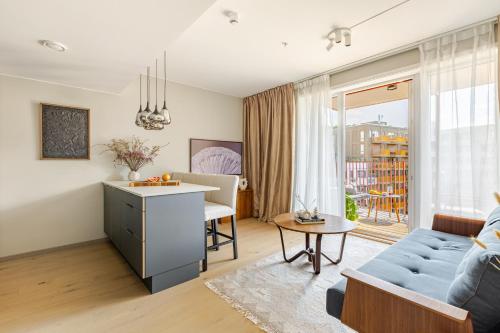 Ruang duduk di Quiet luxury in the heart of Oslo