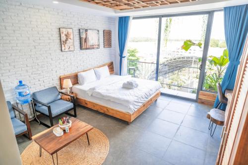 Postel nebo postele na pokoji v ubytování 503MSNK Luxe Studio with Balcony and Kitchen