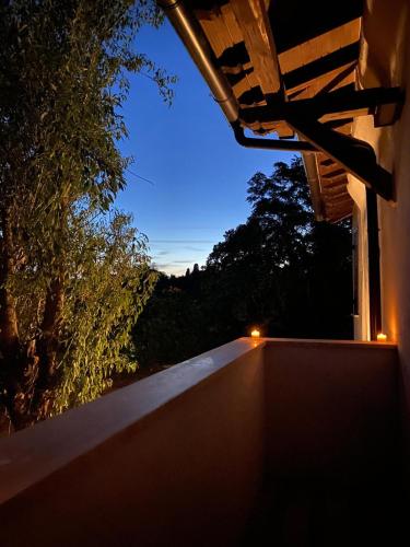 a view of the night sky from a balcony of a house at Domus Antonii in Corchiano