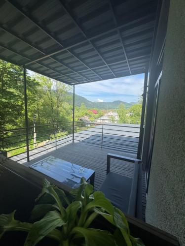 a view from the balcony of a house at Готель WeLKoMe in Krivorovnya