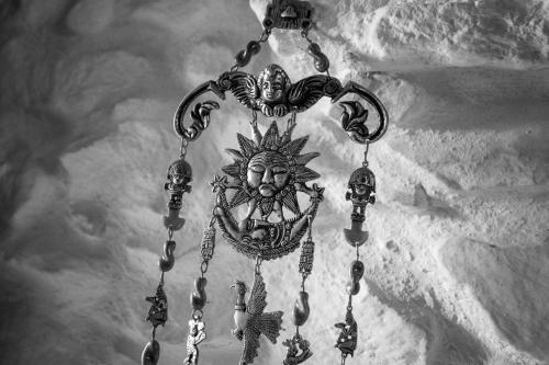 a chandelier with a skull on it at Hedgerow at Gorslwyd - Sound Retreat in Aberporth