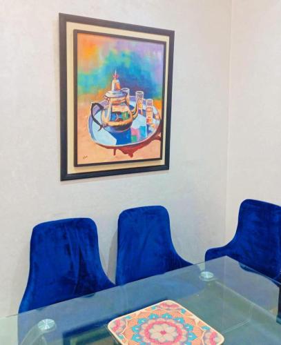 Χώρος καθιστικού στο Appartement Marrakech à 10 minutes de l'aéroport