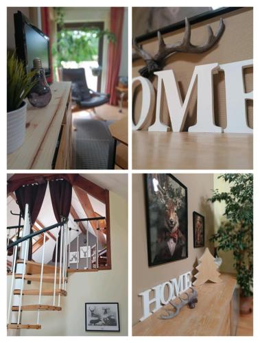 a collage of pictures of a living room and a home at L'Escale Gourmande in Hatrival