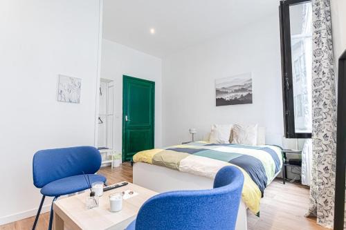 Ένα ή περισσότερα κρεβάτια σε δωμάτιο στο 6 Stylish & Comfortable Studios , Heart of Gent
