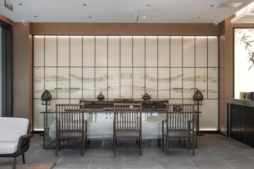 Posezení v ubytování Chengdu Wuxiang Zen Hotel