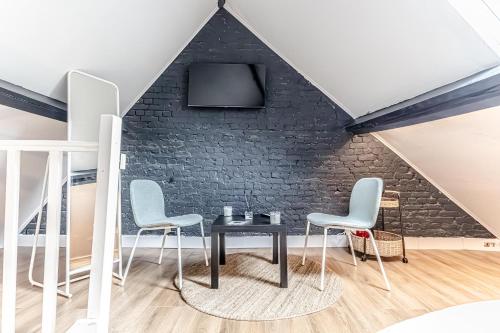 Χώρος καθιστικού στο 6 Stylish & Comfortable Studios , Heart of Gent