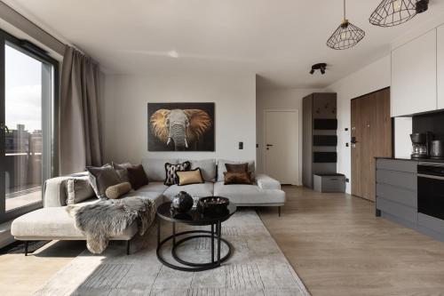 Kuchyň nebo kuchyňský kout v ubytování Scala Apartamenty by Moderna Profit- Łąkowa 60G z parkingiem