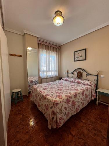 a bedroom with a bed and a window at Apartamentos Ruidera in Ruidera