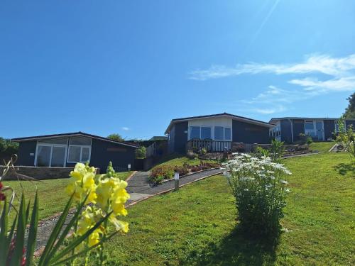 a row of houses in a yard at Eden Garden in Llangain