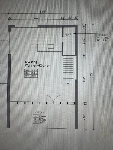 a drawing of a floor plan of a house at Ferienwohnung Faulhauer in Welschbillig