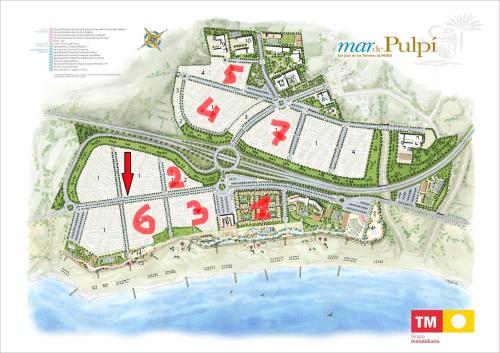 a map of the marina puertas at Casa La Buena Vida in San Juan de los Terreros