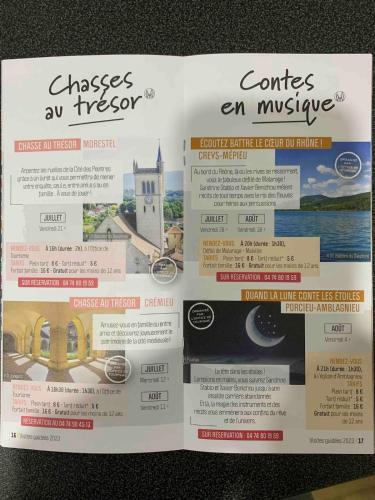 a flyer for a music festival with a picture of a castle at Studio attenant à une villa in Crémieu
