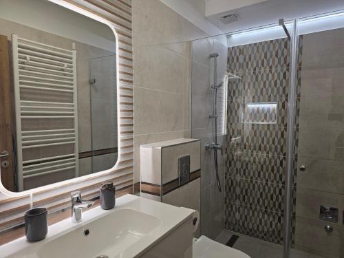 Koupelna v ubytování Nature Spring Deluxe Apartmants Zalakaros