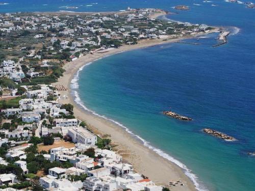 an aerial view of a beach with white buildings at Mary's House 2 in Skiros