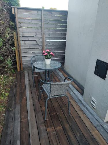 Balkoni atau teres di Apartment in central Skien