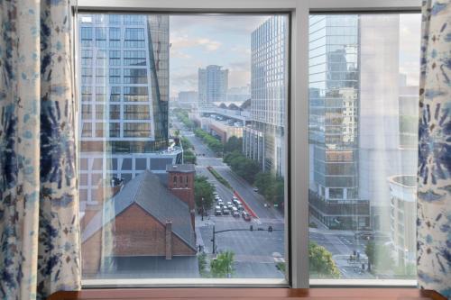 a window with a view of a city street at Hilton Garden Inn Nashville Downtown Convention Center in Nashville