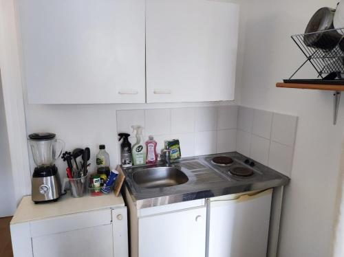 Kuchyň nebo kuchyňský kout v ubytování Nice studio best location