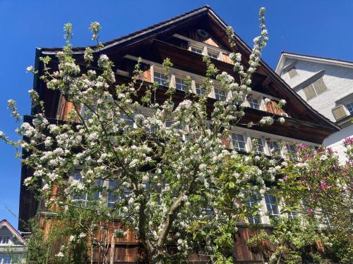 Κήπος έξω από το Gemütliche grosszügige Wohnung Altes Schulhaus