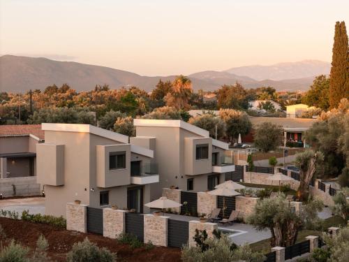 En generel udsigt til bjerge eller udsigt til bjerge taget fra villaen