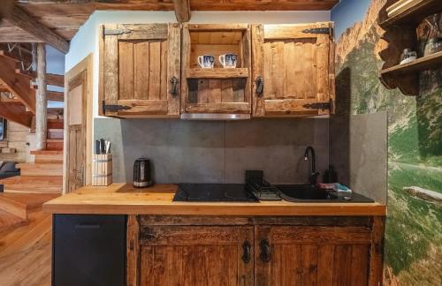 Dapur atau dapur kecil di Mountain Shelter Zakopane