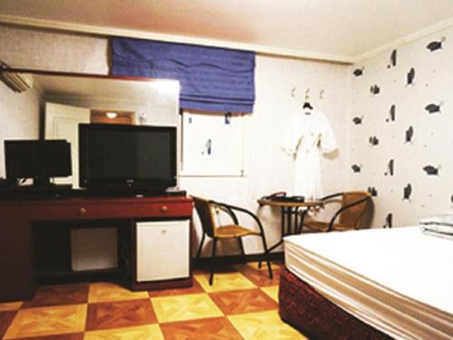 Η κουζίνα ή μικρή κουζίνα στο J Motel Gwangalli Busan
