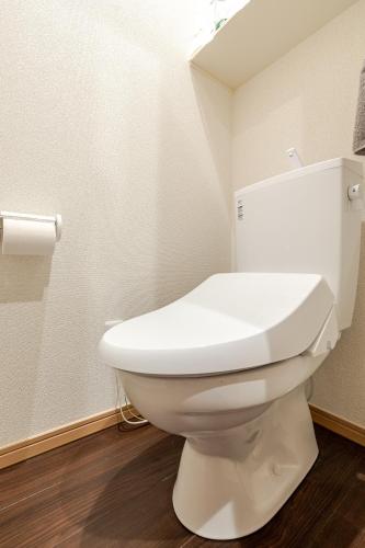 a bathroom with a white toilet in a room at Oasis Stay Tokyo in Soka