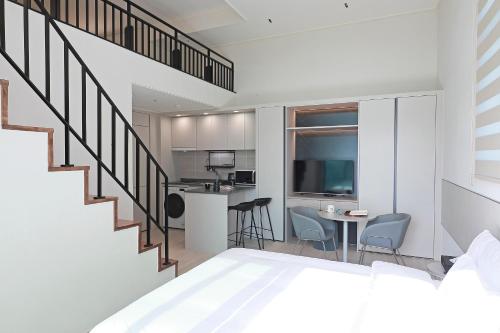 Dapur atau dapur kecil di Sota Suite Pyeongtaek Godeok branch