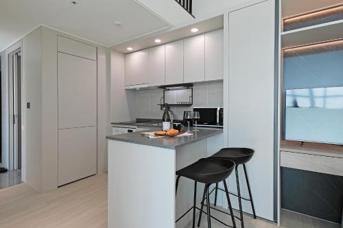 Dapur atau dapur kecil di Sota Suite Pyeongtaek Godeok branch