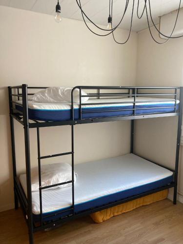 a room with two bunk beds in a room at Chez Clém - 3 chambres - garage privé - wifi - Netflix in Reims