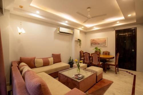 Istumisnurk majutusasutuses BedChambers Medicity Serviced Apartments in Gurgaon