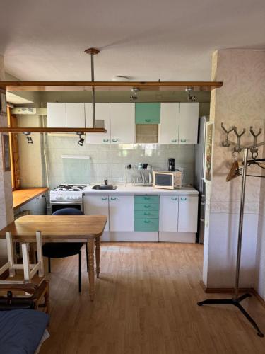 Η κουζίνα ή μικρή κουζίνα στο Chernobyl type rooms in a block flat house