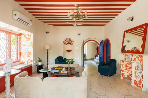 Χώρος καθιστικού στο Namli Haus Jaipur